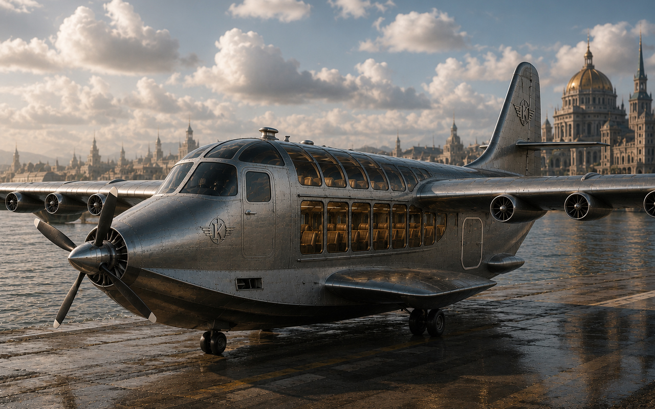 Ilustração do Aeroplano — Veículo Aéreo da Korven Manufatura